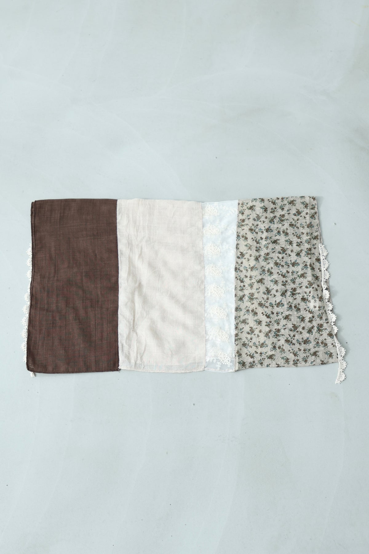 Floral lace scarf of different materials