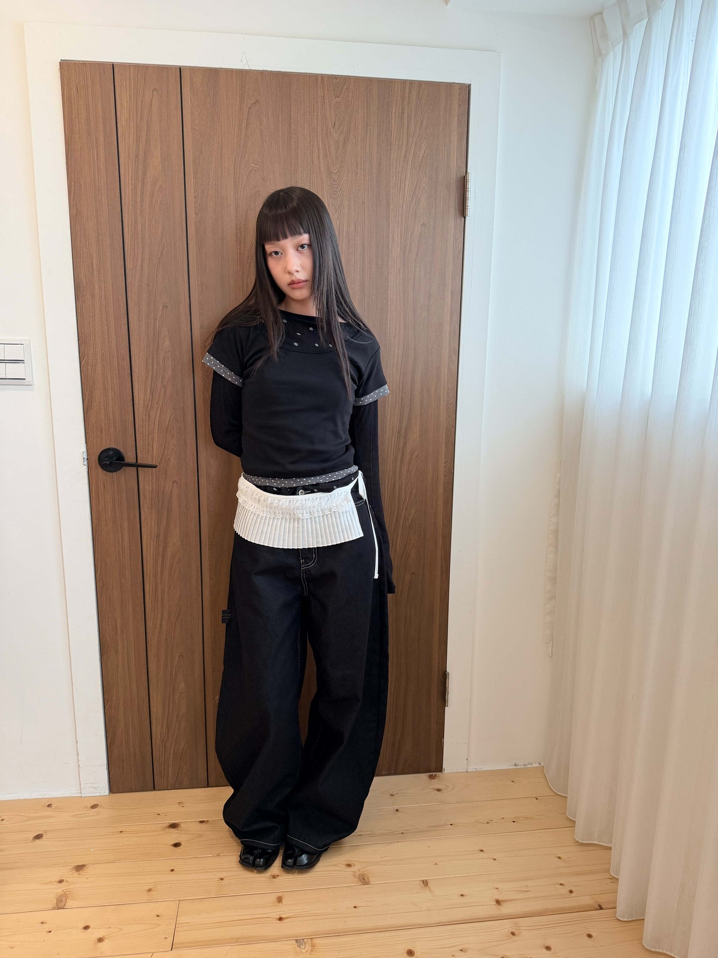 Embroidered loose-fitting work jeans