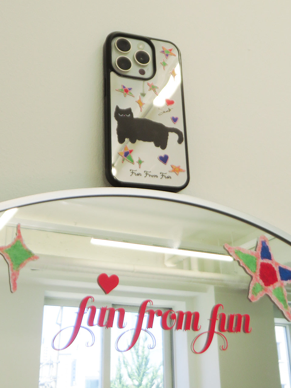 SUNI X FUN FROM FUN Black Cat with Stars Phone Case