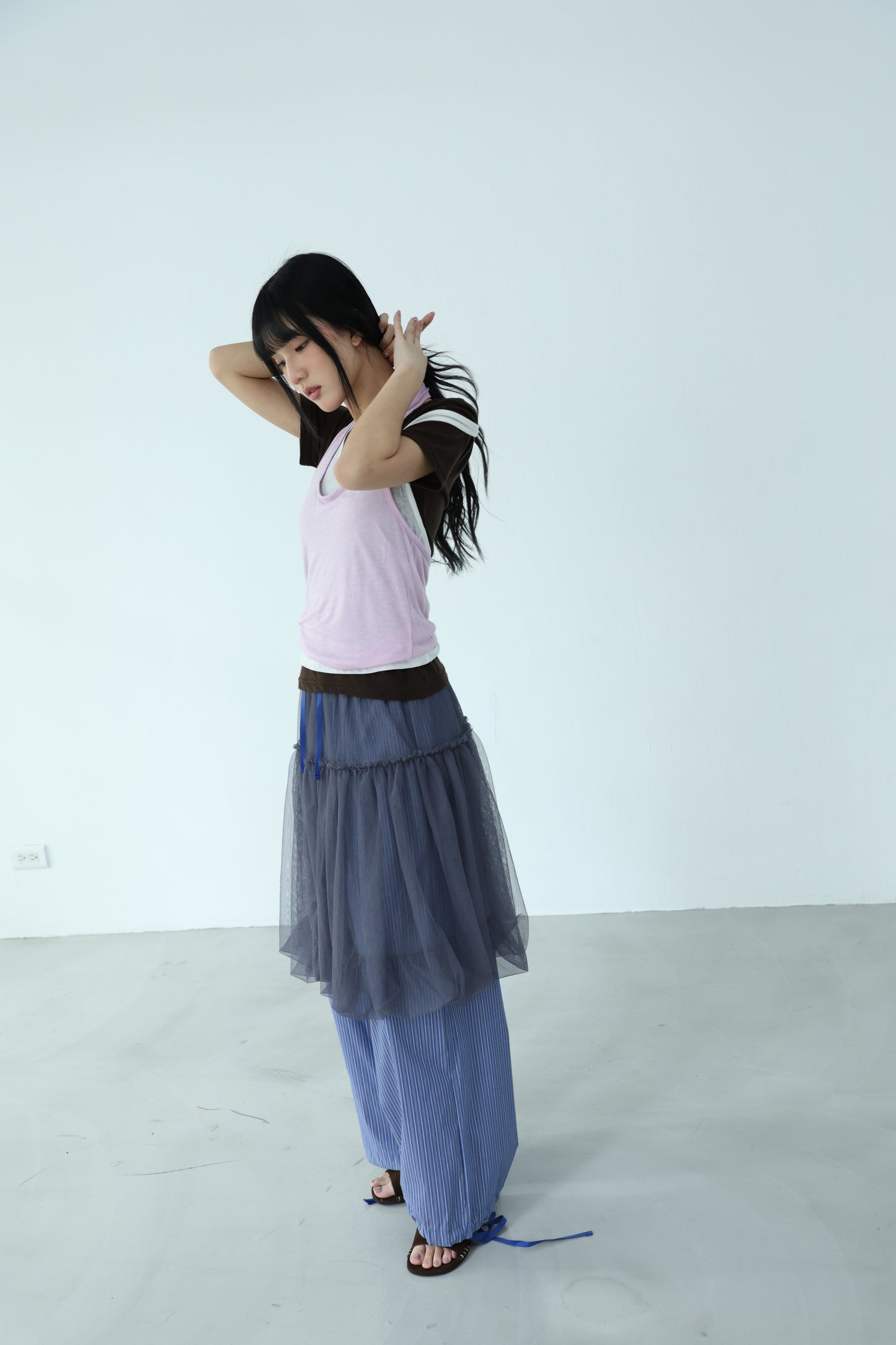 Thin layered tulle skirt