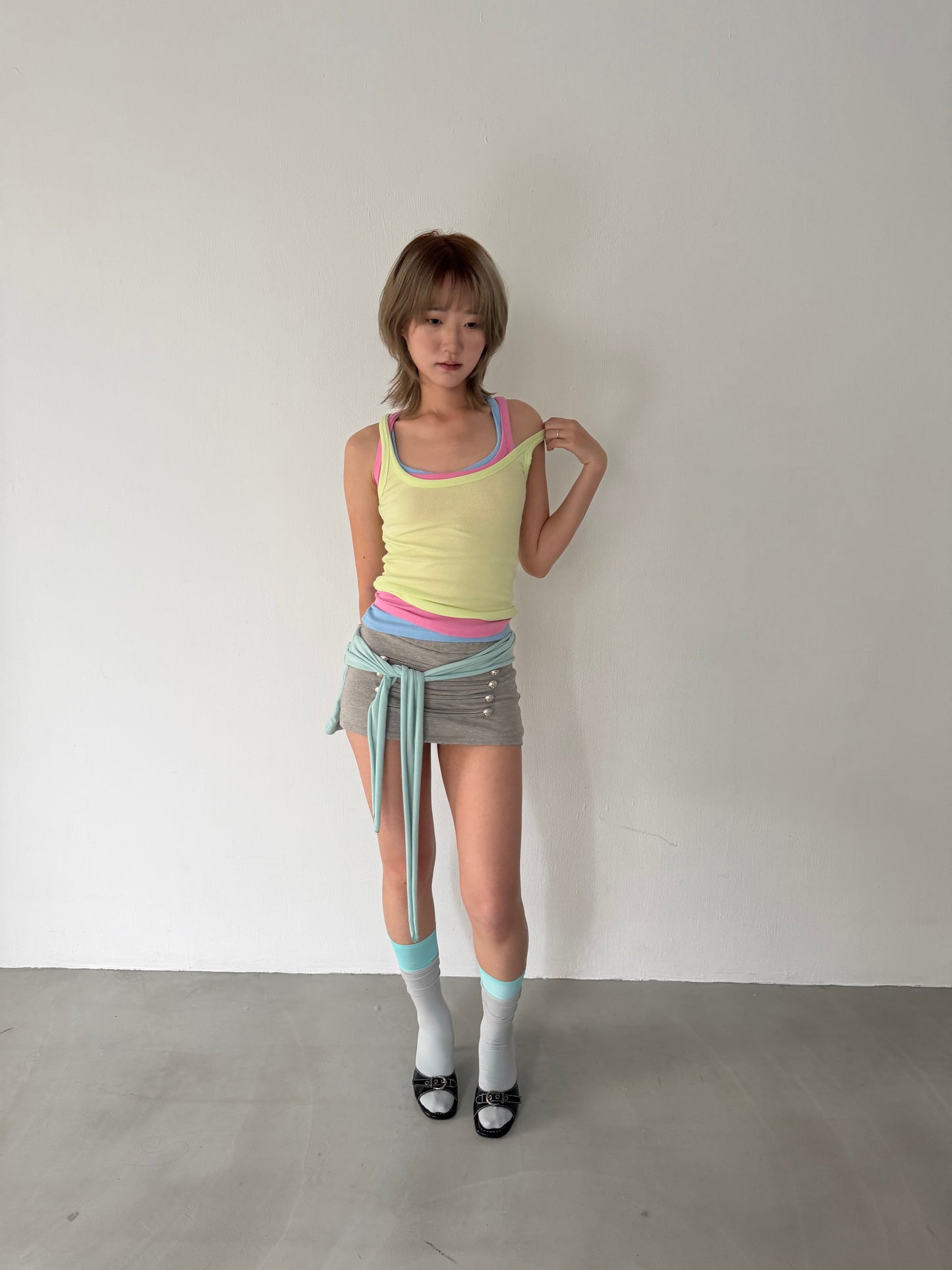 Brightly colored spaghetti strap tank top
