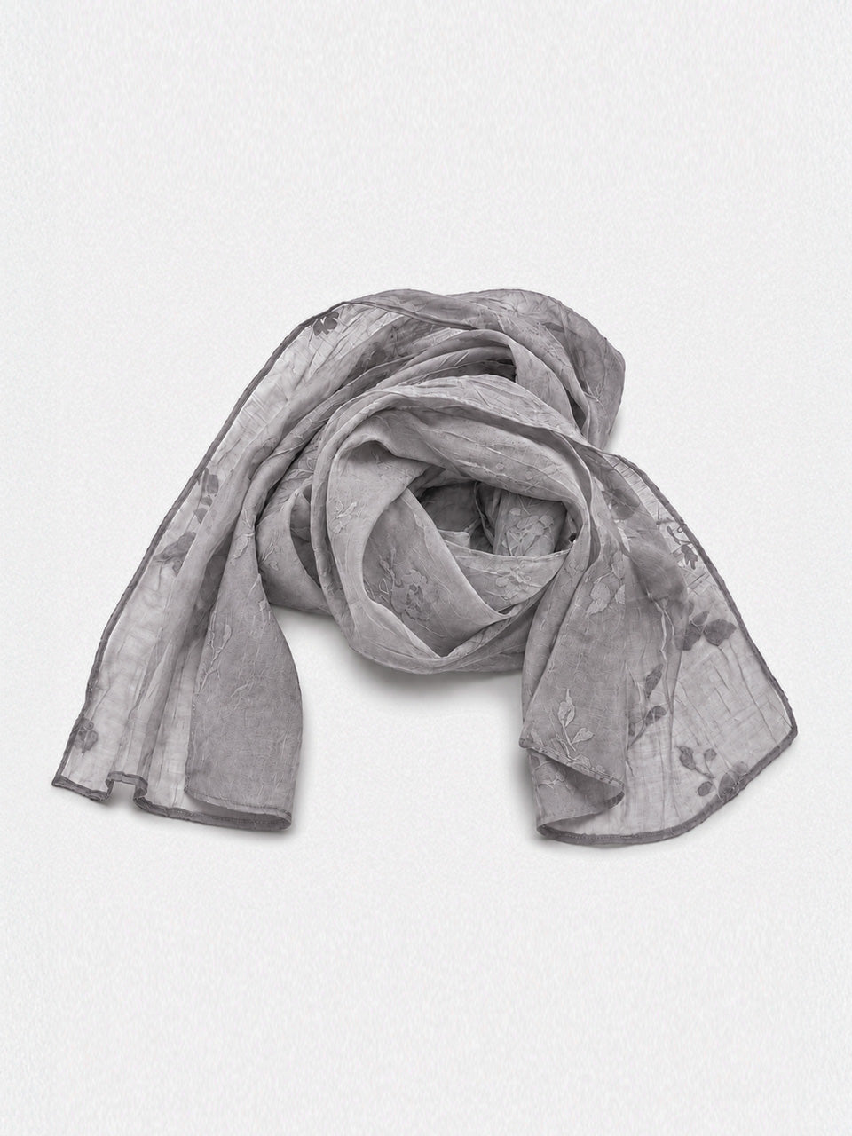 FUN FROM FUN Floral Sheer Scarf, Grey