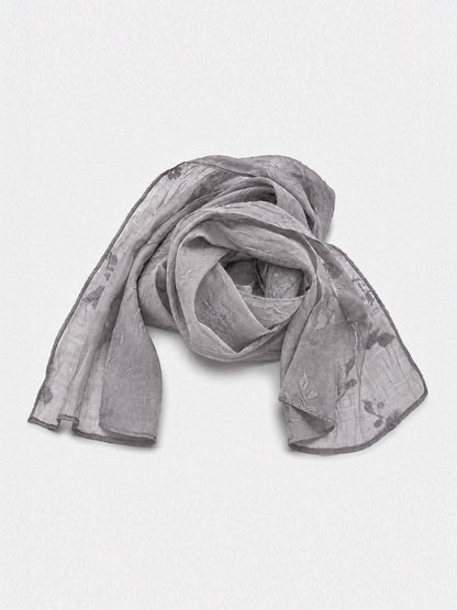 FUN FROM FUN Floral Sheer Scarf, Grey
