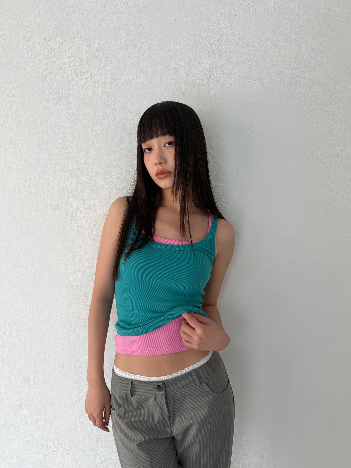 Brightly colored spaghetti strap tank top