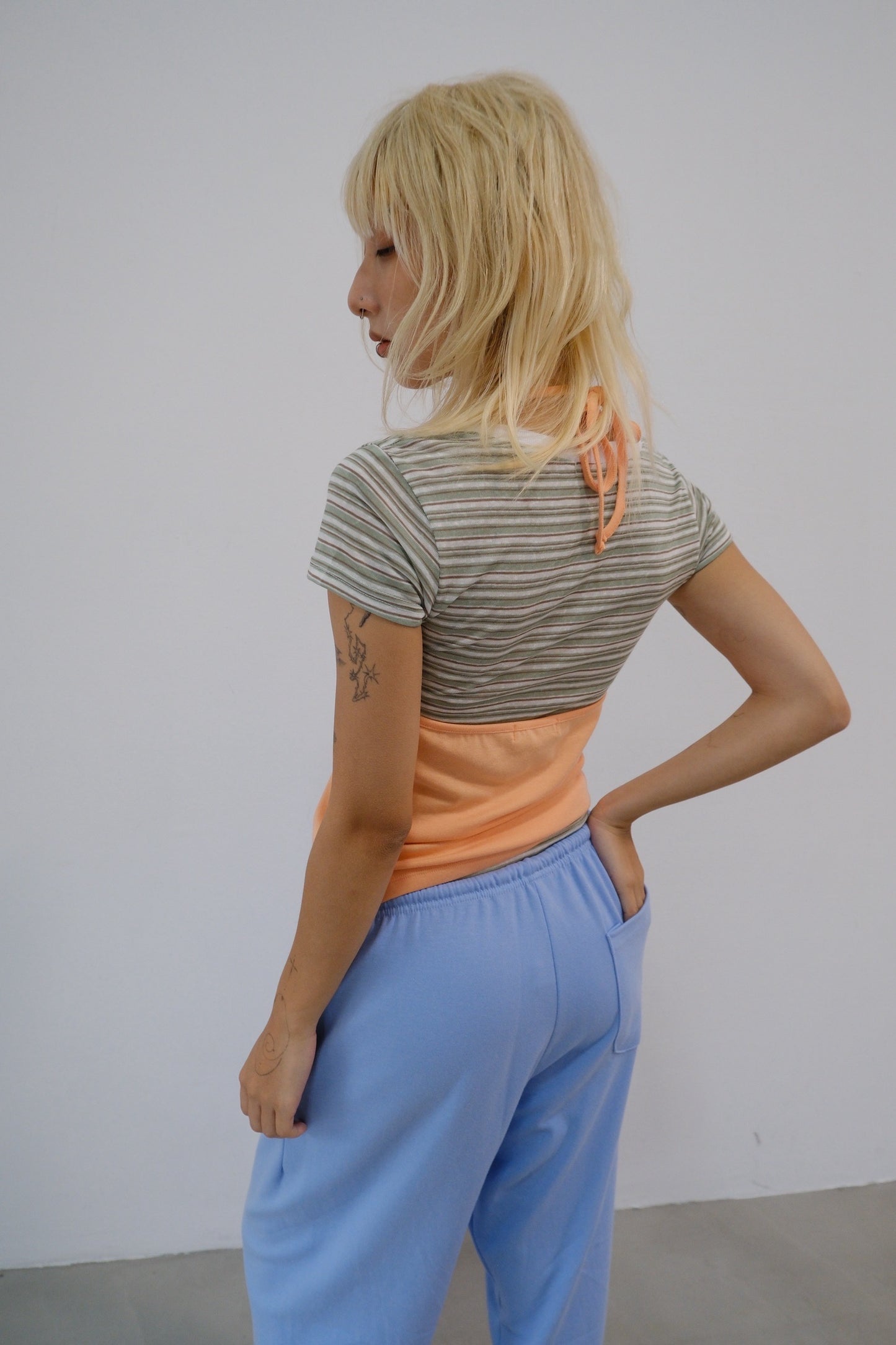 Mint Stripe Henley Tee