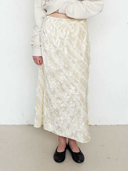 FUN FROM FUN Midnight Velvet Long Skirt, Beige