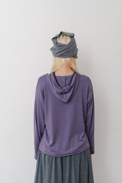 Striped hooded t-shirt