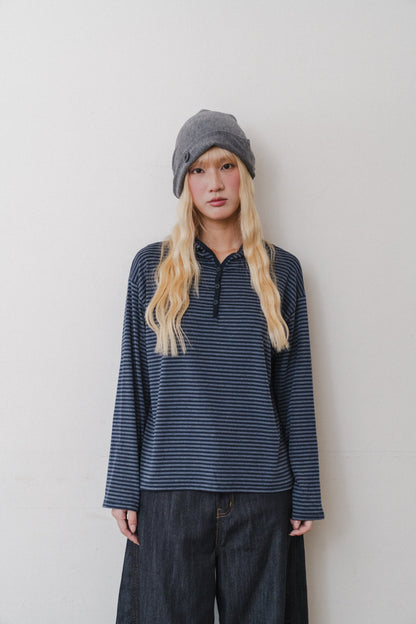 Striped hooded t-shirt