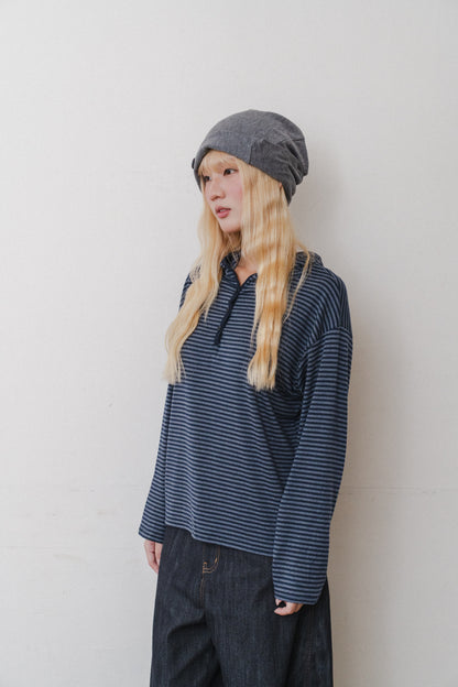 Striped hooded t-shirt