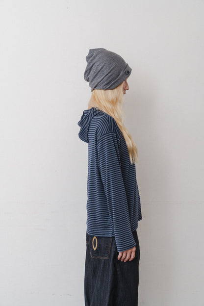 Striped hooded t-shirt