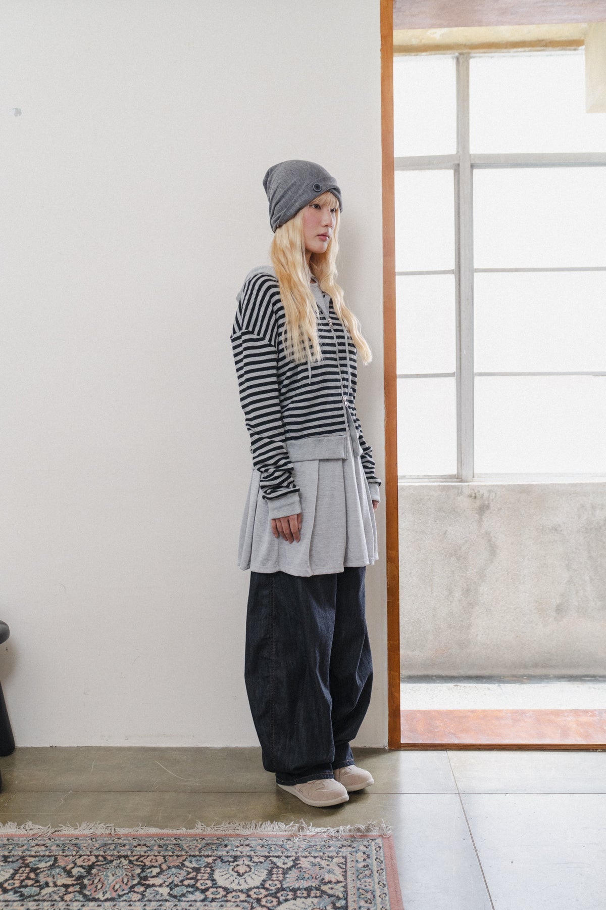 【9/20 PRE-ORDER】Striped Double-Zip Jacket