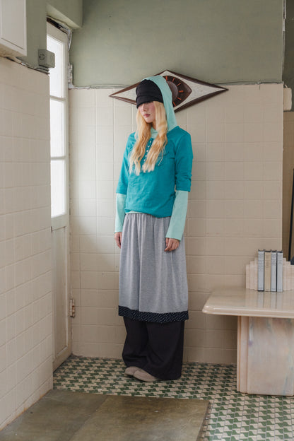 Pocket button three-quarter sleeve top
