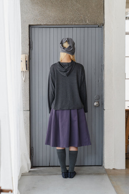 Striped hooded t-shirt