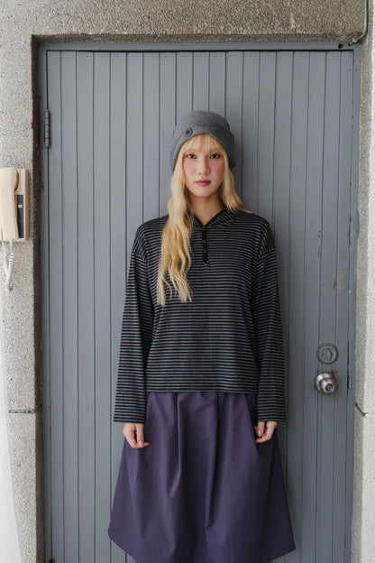 Striped hooded t-shirt
