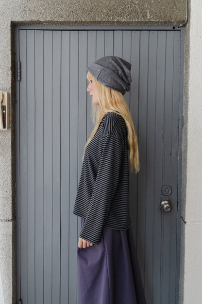Striped hooded t-shirt