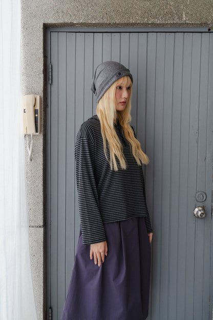 Striped hooded t-shirt