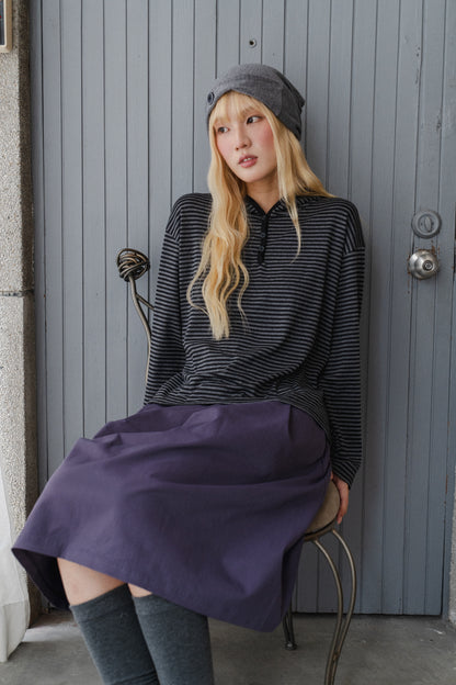 Striped hooded t-shirt