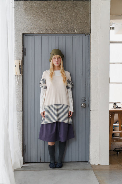 Striped Panel Knit Top