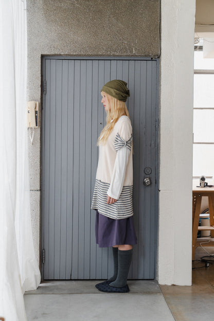 Striped Panel Knit Top
