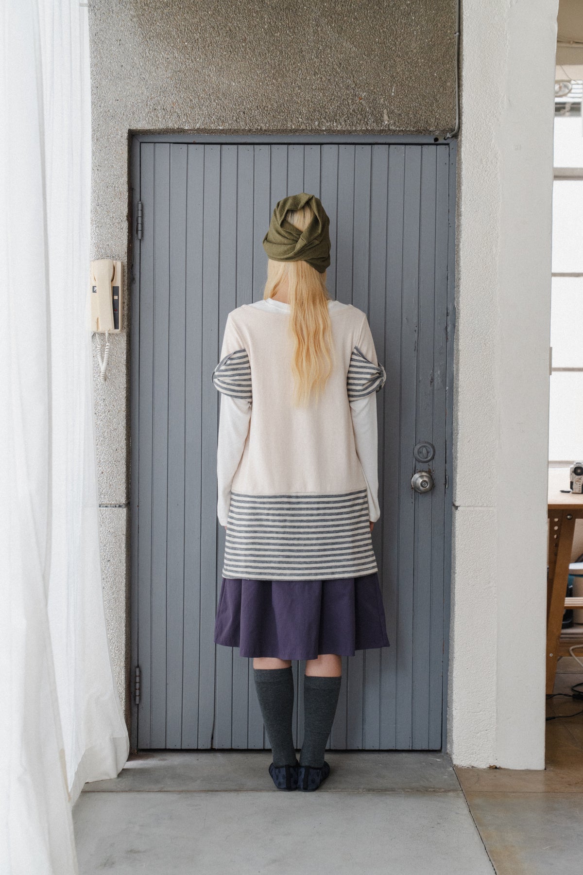 【9/20 PRE-ORDER】Striped Panel Knit Top
