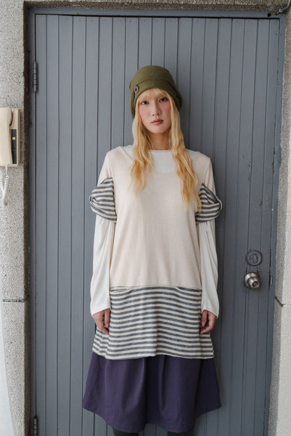 Striped Panel Knit Top