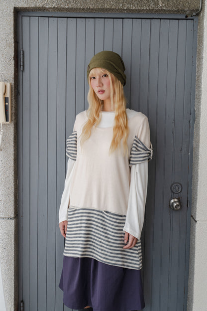 Striped Panel Knit Top