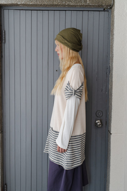 Striped Panel Knit Top