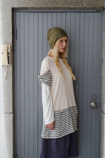 Striped Panel Knit Top
