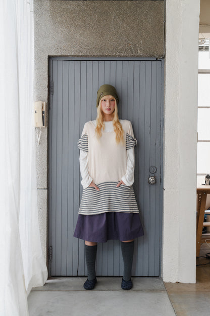Striped Panel Knit Top