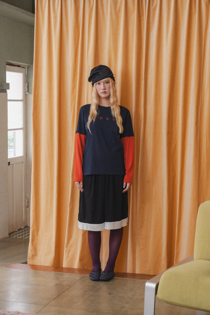 Floral Cotton Midi Skirt