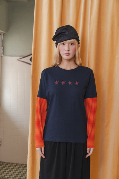 Retro Swirl Star Layered Tee