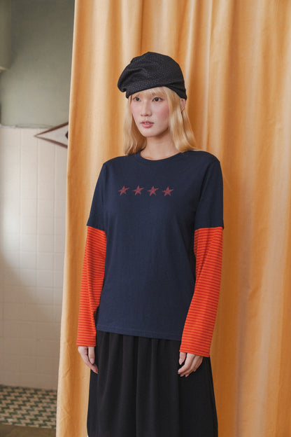 Retro Swirl Star Layered Tee