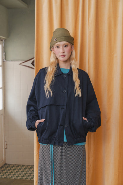 Workwear pocket button loose jacket