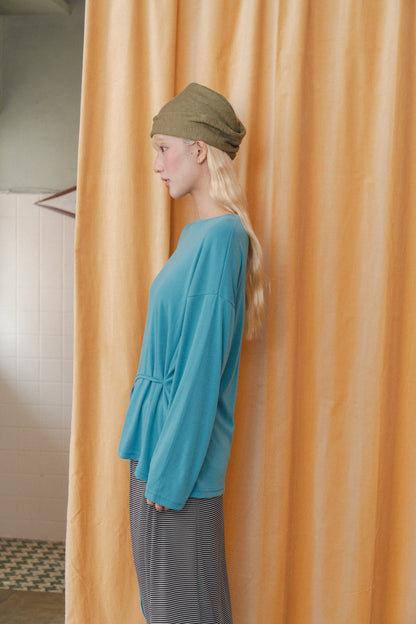 Basic long-sleeved tie-up t-shirt