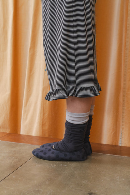 Pin striped lace midi skirt