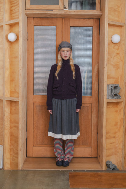 Button-pocket knitted cardigan