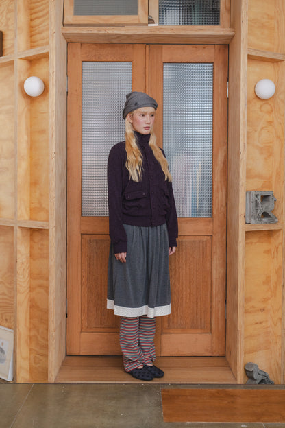 Button-pocket knitted cardigan