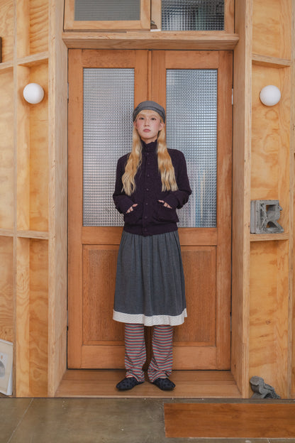 Button-pocket knitted cardigan