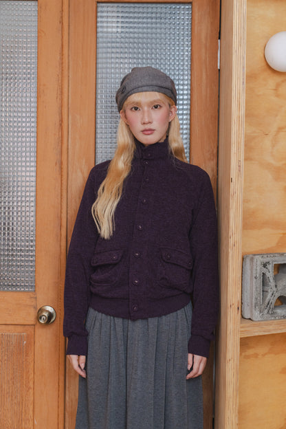 Button-pocket knitted cardigan