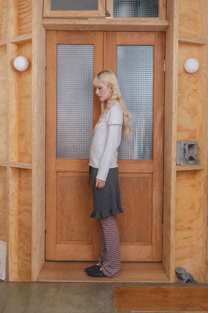 Rolled-up patchwork hooded top