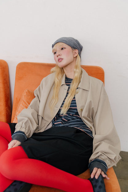 Workwear pocket button loose jacket
