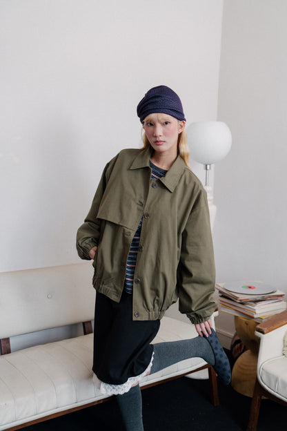 Workwear pocket button loose jacket