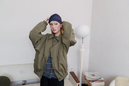 Workwear pocket button loose jacket
