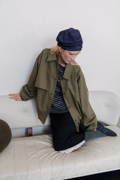 Workwear pocket button loose jacket