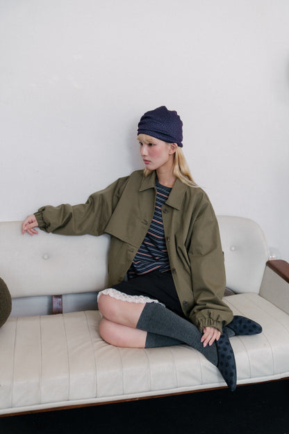 Workwear pocket button loose jacket