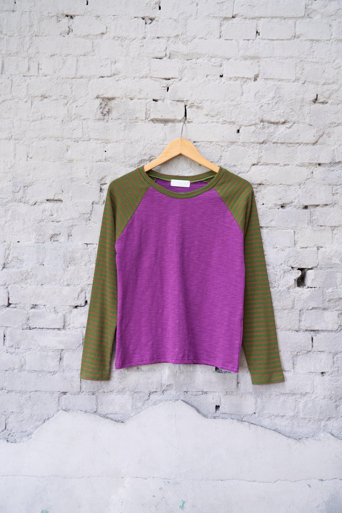 Striped Color-Block Raglan Top