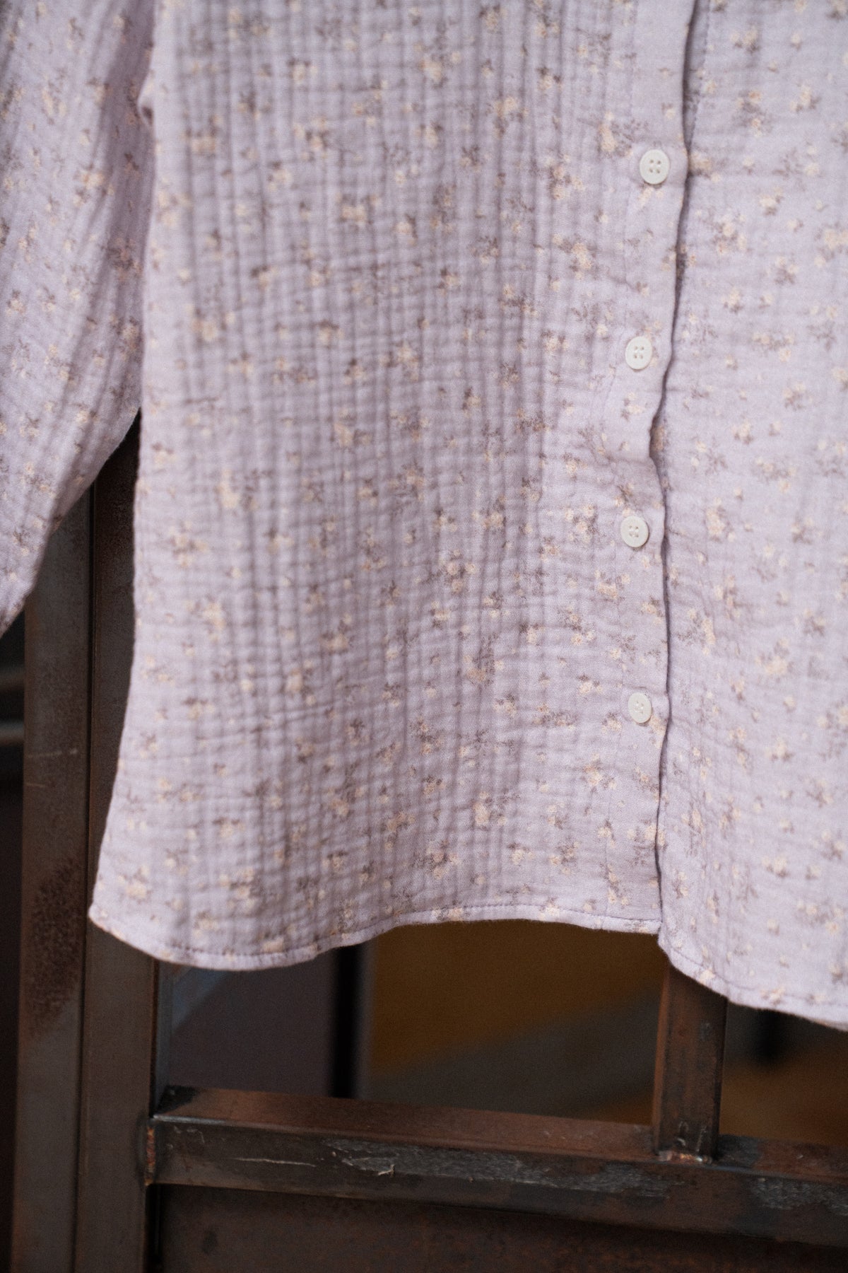 Retro Floral Three-Quarter Sleeve Shirt