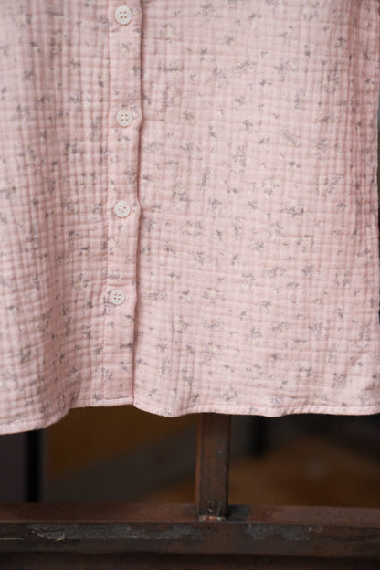 Retro Floral Three-Quarter Sleeve Shirt