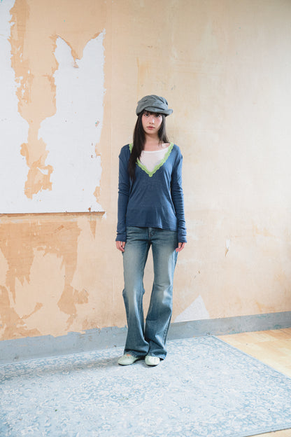 Low-Rise Flared Jeans