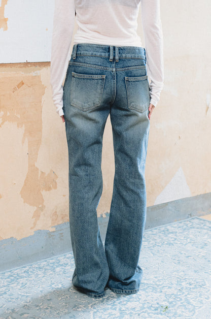 Low-Rise Flared Jeans